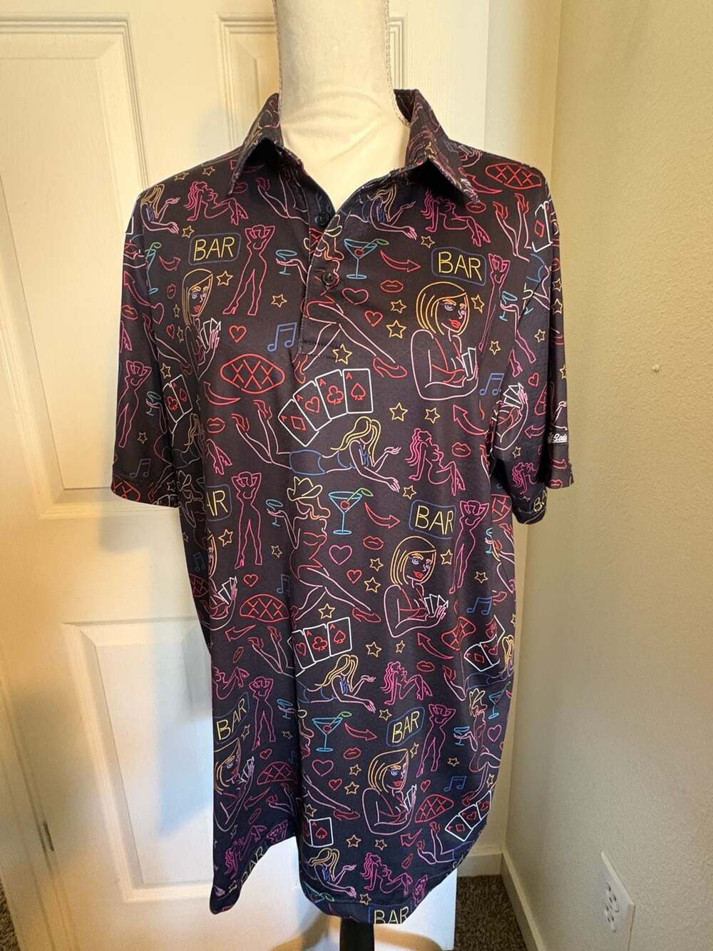 Golf Gods Vegas Nights Cool Tech Performance Golf Polo